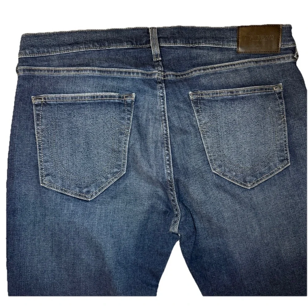 True Religion Rocco Relaxed Skinny Jeans Mens 36 Blue‎ Whiskered No Flap